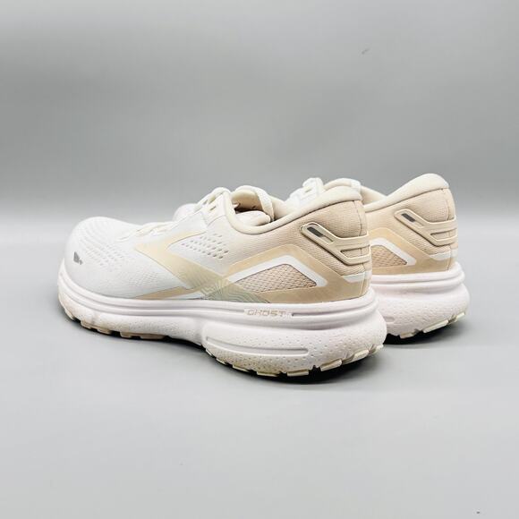 Brooks Shoes Womens 7.5 White Cream Ghost 15 Low Top Running Athletic Sneakers - Picture 5 of 12